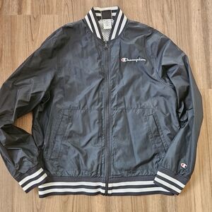 Champion Black & White Bomber Jacket Size Lg